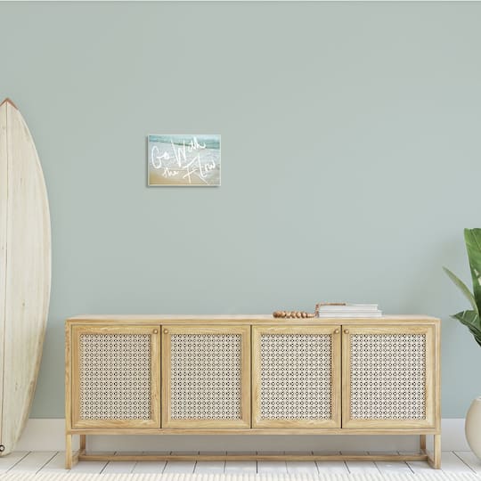 Stupell Industries Go With the Flow Phrase Incoming Beach Tide Wall Plaque